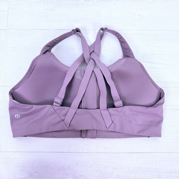 Lululemon Energy Sports Bra High Support Size 38C Zip Front Lavender Crossback - Picture 5 of 11